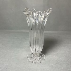 Vintage Vase Oneida Clear Crystal Vase Made Germany Chic Art Deco-UV-Starburst
